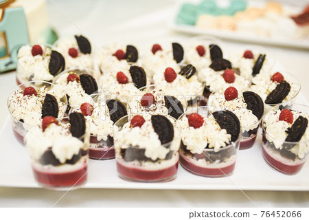 Sweet pastries desserts. Dinner Catering. Concept wedding birthday Sweet pastries desserts. Dinner Catering. Concept wedding birthday 76452066