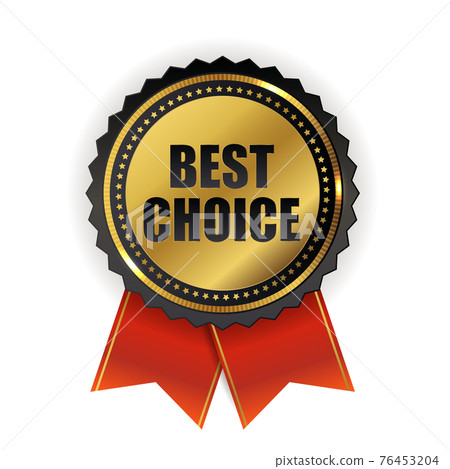 Best choice golden quality label sign. Vector illustration 76453204