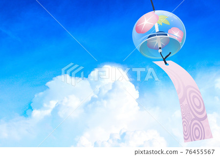Edo wind chime summer sky image material Edo wind chime summer sky image material 76455567