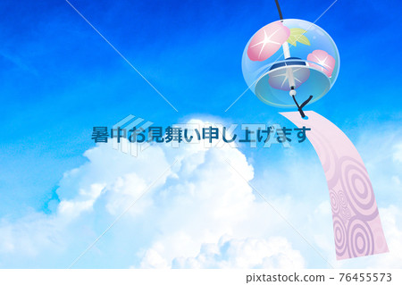 Edo wind chime summer sky image material Edo wind chime summer sky image material 76455573