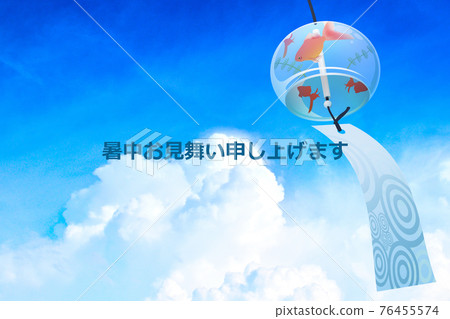 Edo wind chime summer sky image material Edo wind chime summer sky image material 76455574