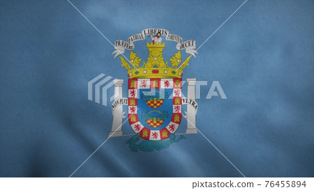 Melilla flag waving in the wind. 3d illustration Melilla flag waving in the wind. 3d illustration 76455894