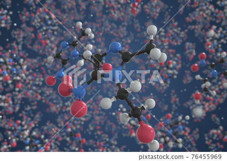 Metronidazole molecule, ball-and-stick molecular model. Chemical 3d rendering Metronidazole molecule, ball-and-stick molecular model. Chemical 3d rendering 76455969