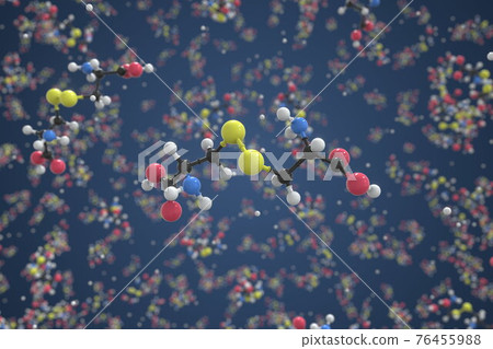 Molecule of cystine, ball-and-stick molecular model. Scientific 3d rendering Molecule of cystine, ball-and-stick molecular model. Scientific 3d rendering 76455988