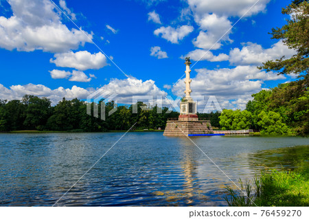 Chesme column in the Catherine Park in Tsarskoye Selo, Pushkin, Russia 76459270
