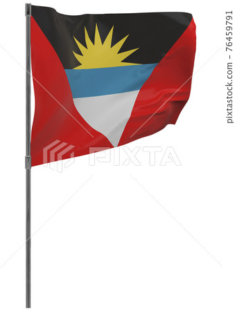 Antigua and Barbuda flag on pole isolated Antigua and Barbuda flag on pole isolated 76459791