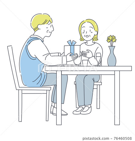 老人送禮物給妻子 老人送禮物給妻子 76460508