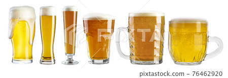 Set of beer glasses isolated on white background. File contains clipping path. Set of beer glasses isolated on white background. File contains clipping path. 76462920