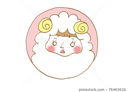 動物羊新年賀卡插圖 動物羊新年賀卡插圖 76463626