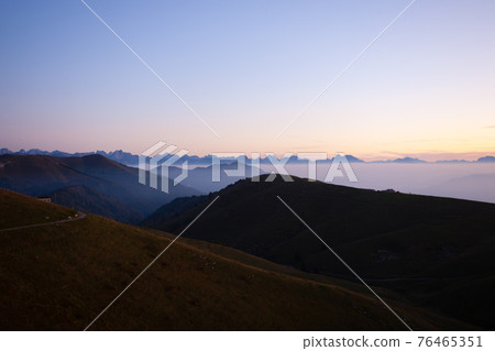 Dawn at mount Grappa. Italian alps landscape, Italy 76465351