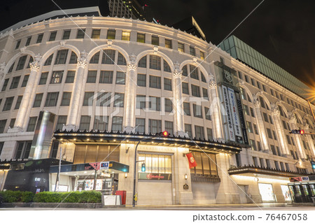 Night view in front of Nankai Namba Station, where there are few people due to the corona disaster [April 2021] 76467058