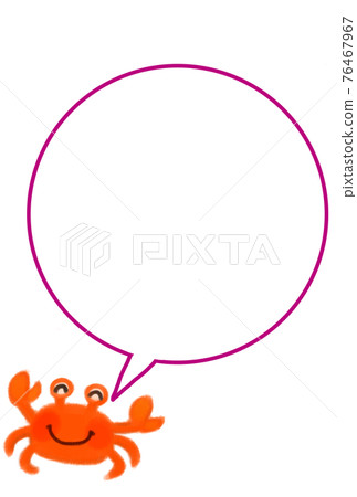 An image illustration of a crab trying to talk about something. 76467967
