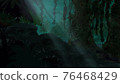 Jungle surrounded by trees and rocks shining in the morning sun 76468429