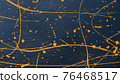 abstract oil color yellow color splatter paint on dark blue texture background. color paint texture background design 76468517