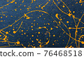 abstract oil color yellow color splatter paint on dark blue texture background. color paint texture background design 76468518