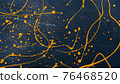 abstract oil color yellow color splatter paint on dark blue texture background. color paint texture background design 76468520