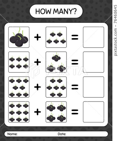 How many counting game with farkleberry. worksheet for preschool kids, kids activity sheet, printable worksheet How many counting game with farkleberry. worksheet for preschool kids, kids activity sheet, printable worksheet 76468645