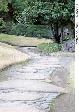 Stepping stones in Kiyosumi Garden Stepping stones in Kiyosumi Garden 76468881