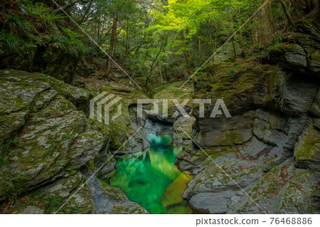 A beautiful river shining in emerald green A beautiful river shining in emerald green 76468886