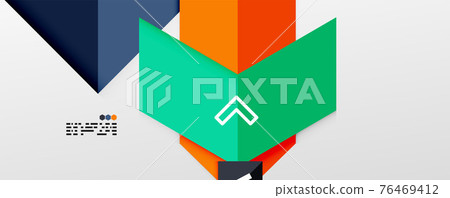 Shiny color triangles and geometric shapes vector abstract background 76469412