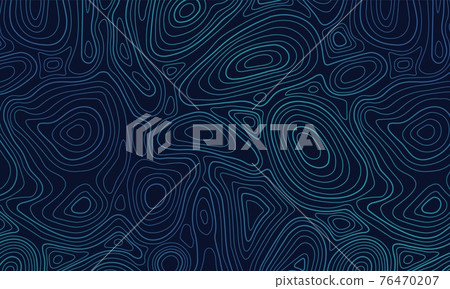 Topographic contour map. Topography wavy pattern of landscape relief. Hiking land area line scheme, cartography terrain grid vector texture 76470207