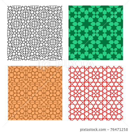 Set of seamless geometric pattern in islamic style - Stock Illustration ...