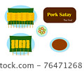 Satay Pork and Peanut Sauce vector 76471268