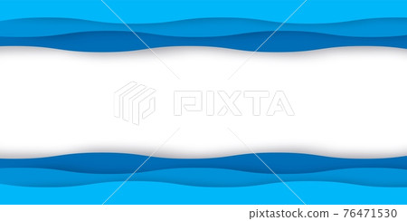 Origami blue water waves. 3D paper cut design.... - Stock Illustration ...