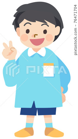 Children's boy playing peace Children's boy playing peace 76471704