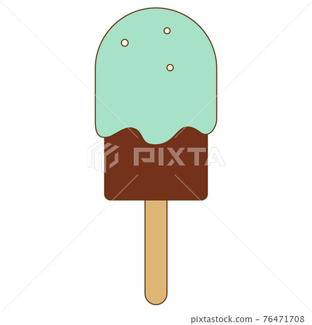 Chocolate ice cream popsicle on a stick 76471708