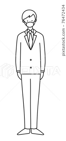 Illustration material Businessman suit Male simple Illustration material Businessman suit Male simple 76472434