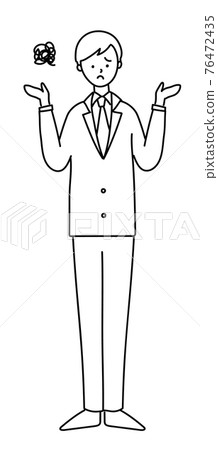 Illustration material Businessman suit Male simple Illustration material Businessman suit Male simple 76472435