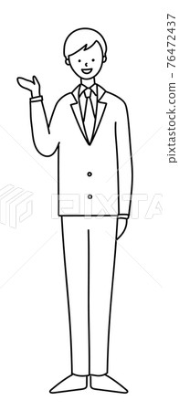 Illustration material Businessman suit Male simple Illustration material Businessman suit Male simple 76472437