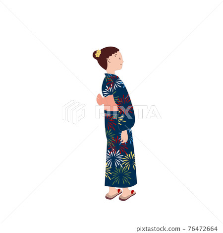 浴衣女孩背影 浴衣女孩背影 76472664