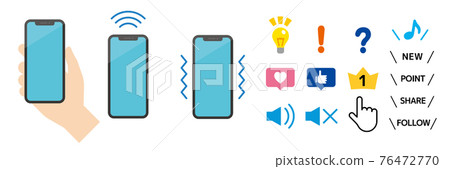 Smartphone and various icons 76472770