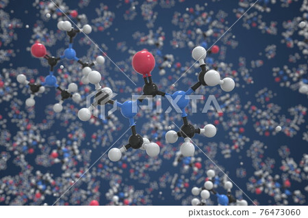 Tetramethylurea molecule made with balls, scientific molecular model. Chemical 3d rendering 76473060