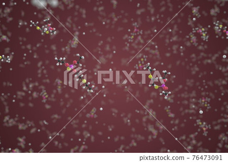 Demeton molecule made with balls, scientific molecular model. Chemical 3d rendering 76473091