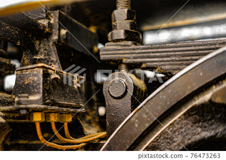 Machine room of steam locomotive 76473263