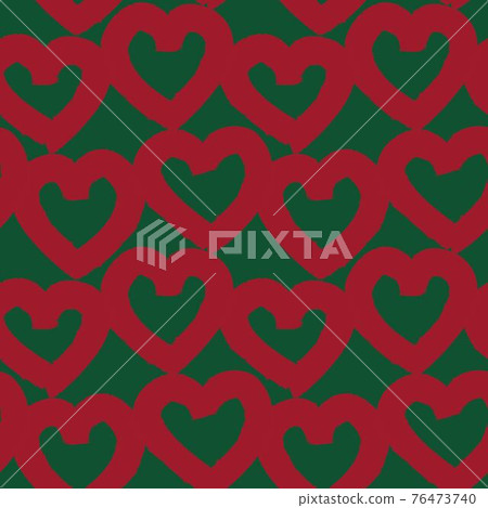 Christmas Heart shaped brush stroke seamless pattern background for fashion textiles, graphics 76473740