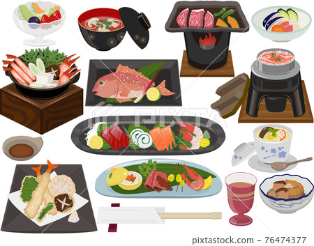 Hot spring dishes, kaiseki dishes, the finest 76474377