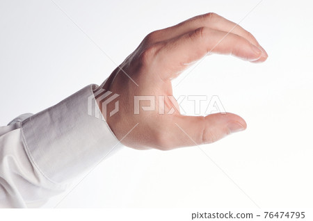 Man's hand isolated on white background, different poses, hand holding  something Stock Photo | Adobe Stock