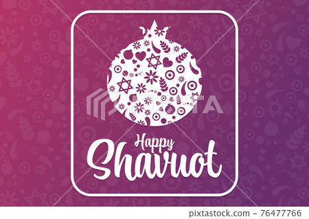 Happy Shavuot. Holiday concept. Template for background, banner, card, poster with text inscription 76477766