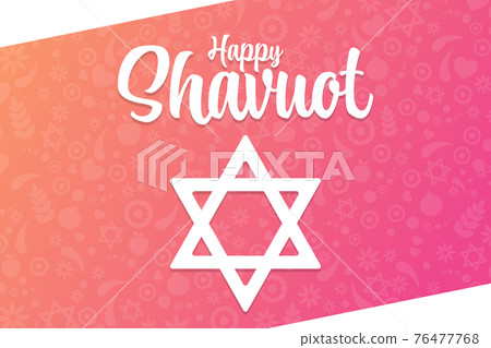 Happy Shavuot. Holiday concept. Template for background, banner, card, poster with text inscription 76477768