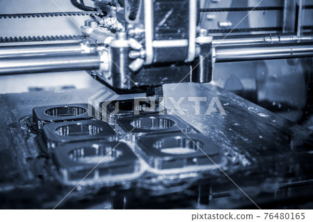 Modern 3D printer printing figure close-up. Automatic three dimensional 76480165