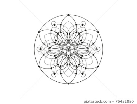 Flower of Life line art symbol Sacred Geometry. Geometric mystic mandala of alchemy esoteric Seed of life. Vector black line logo divine meditative amulet isolated on white background Flower of Life line art symbol Sacred Geometry. Geometric mystic mandala of alchemy esoteric Seed of life. Vector black line logo divine meditative amulet isolated on white background 76481080