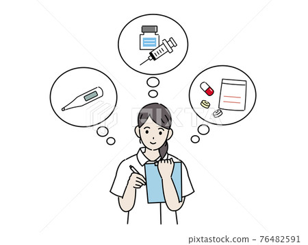 書寫病歷、護士、獸醫、女性病歷、插圖素材 76482591