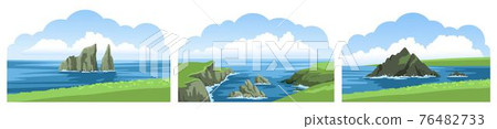 Set of sea landscape panoramic views. Set of sea landscape panoramic views. 76482733