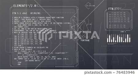 HUD interface elements with part of the code Fortran. HUD interface elements with part of the code Fortran. 76483946