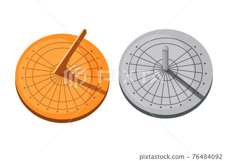 Vector set of Sundial icons in flat style isolated on a white background. 76484092