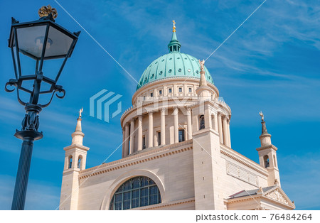 Saint Nicholas Church in Potsdam at blue sky, Germany, early Spring 76484264